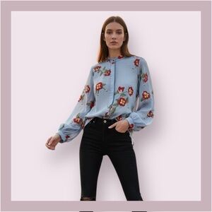 Rag & Bone Stevie Blue Floral Top